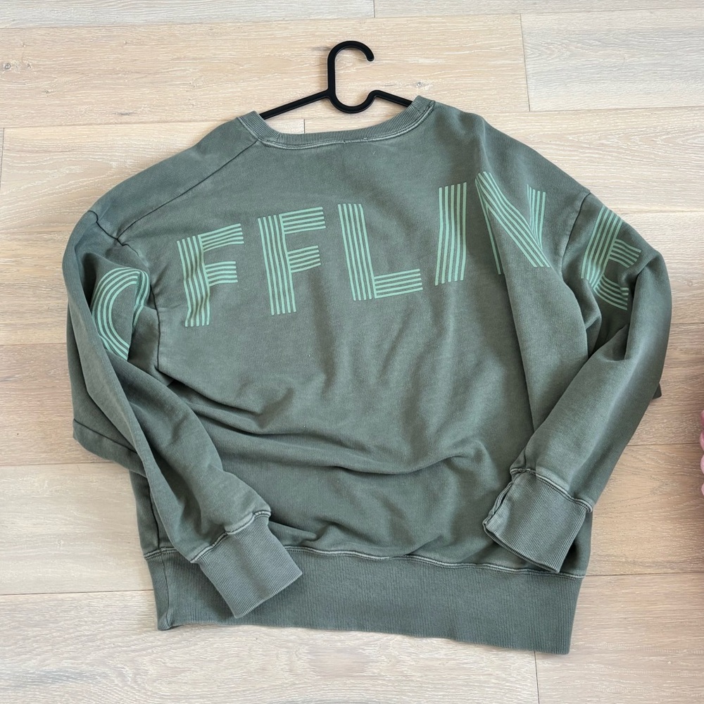Aerie Green Crew Neck Sweater